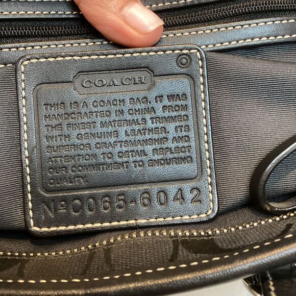 Coach 6042 Jacquard Leather Canvas Tote - Picture 13 of 13